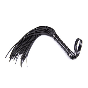 สินค้าสำหรับผู้ใหญ่, ของเล่นอีโรติก, SM, สินค้าจากโรงงาน, ขายส่ง, แส้หนัง PU เงาสองด้านสีดำ, ของเล่นทางเพศ - Product Image 1