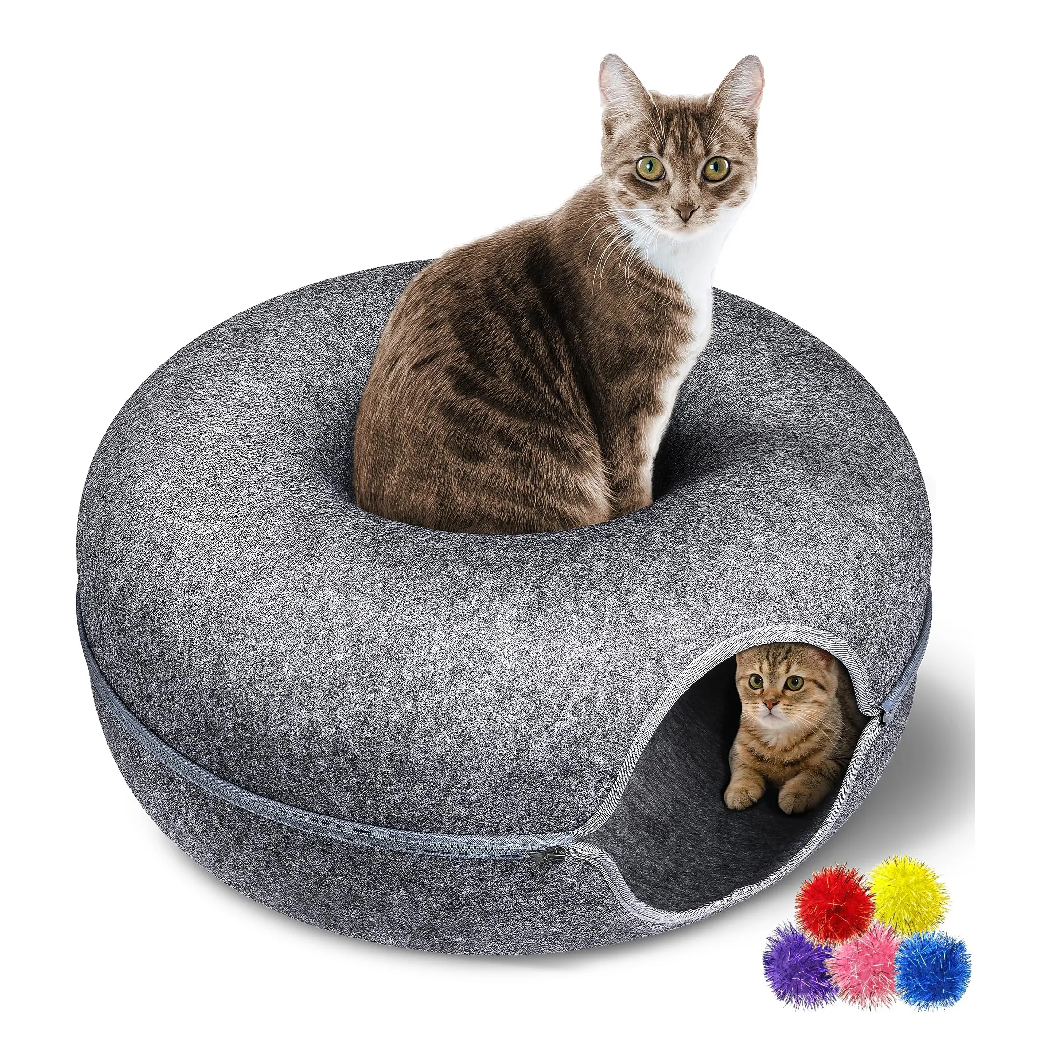 Kattenbed Voor Tweeërlei Gebruik Binnenshuis Speelgoed Interactief Spel Kitten Sportuitrusting Kat Training Speelgoed Donut Kat Bed Huisdier Tunnel Speelgoed