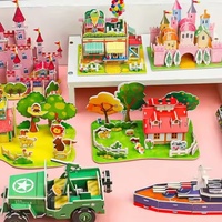 Kits de Construcción DIY, Rompecabezas 3D, Rompecabezas Educativo de Espuma Personalizado al por Mayor, Juguete de Construcción de Casas, Modelo de Regalo para Niños, Ensamblado a Mano