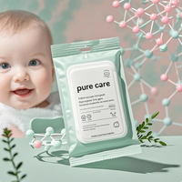 Serviette en papier de petite capacité personnalisée lingettes humides pour enfants sac d'emballage en plastique sac d'étanchéité arrière emballage portable