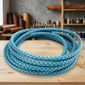 Braided <b>Leather</b> Cord for Jewelry Making Necklace <b>Bracelets</b> Fashion Accessories All Sizes and Colors Full-Grain Original <b>Leather</b> - Product Image 1