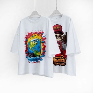 Crew Neck Luxury Heavy Cotton Tshirt <b>Boxes</b> Digital Print Logo White Tshirt - Product Image 1