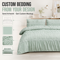Ensemble de literie froncé sur mesure OEM ODM, housse de couette à volants, ensemble de couette, taille, couleur, tissu, broderie, logo personnalisés