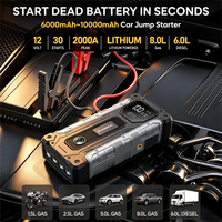 Démarreur d'urgence portable 12 V pour batterie de voiture, pour jusqu'à 10 L de diesel ou 7 L d'essence