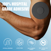 Couvre-capteurs CGM Patch Libre 2 pour ARM - Patchs de surveillance continue du glucose imperméables, résistants à la transpiration et oxygénants, 30 pièces, noir