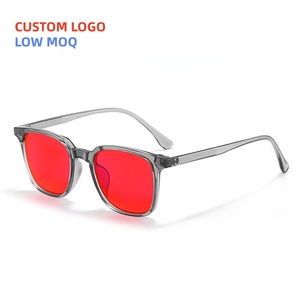 Gafas Unisex con Logotipo Personalizado de Tendencia 2026, Monturas de Gafas con Lentes Amarillas, Rojas y Naranjas, Gafas Anti Luz Azul para Dormir - Product Image 1