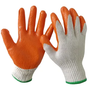 crinkle latex coated work gloves cotton latex palm fully coated polyester gloves latex sandy coated gloves safety work security
