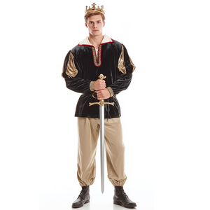 Disfraz de Rey <span class=keywords><strong>Medieval</strong></span> para Hombre con Traje y Capa, Material de Poliéster, para Halloween, Cosplay, Ferias Renacentistas - Product Image 5