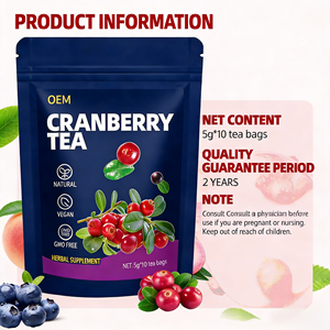 Té Herbal OEM Cranberry Cleanse con Arándanos e Hibisco para el Bienestar, Orgánico, Natural, Vegano, Sin OMG, 10 Bolsitas de Té de 5g Cada Una, por Caja - Product Image 6