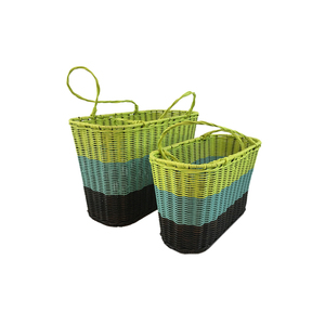New Craft Hand-woven Fashion Wooden Block Rattan Portable Storage <b>Basket</b> - Product Image 2