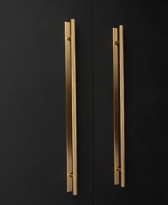 Manija de puerta de diseño de lujo, hecha a mano, de metal, estilo largo, con acabado dorado, para grandes cantidades - Product Image 6