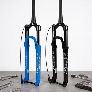 <span class=keywords><strong>Fourche</strong></span> de suspension pneumatique TOSEEK pour <span class=keywords><strong>VTT</strong></span> 26, <span class=keywords><strong>27</strong></span>,<span class=keywords><strong>5</strong></span>, 29 pouces, tige conique avec verrouillage à distance et réglage du rebond, axe traversant 100x15mm - Product Image 1
