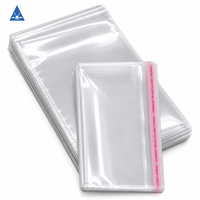 Sacs en cellophane transparents avec rabat pliable, adhésifs auto-scellants, sacs d'emballage plats transparents en OPP, vente en gros personnalisée