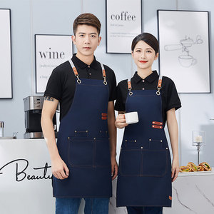 Solid Color Cross Strap <b>Kitchen</b> <b>Apron</b> One Size Polyester For Cooking Work Suit - Product Image 3