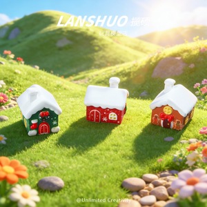 Adornos de Resina Lanshuo con Forma de Casa de Dibujos Animados, Decoraciones de Paisajes en Miniatura para Decoración del Hogar, Accesorios de Bricolaje - Product Image 3