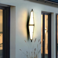 Lampe murale LED moderne et simple pour extérieur, étanche IP65, en acier inoxydable et polycarbonate, lumière blanche chaude douce 2700K, garantie 3 ans, pour balcon