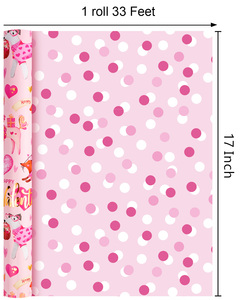 Pink aluminum coated Valentines Day gift <b>wrapping</b> <b>paper</b> with cute puppy and heart pattern design Colorful printing customizable - Product Image 6