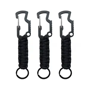 Açık çok renkler özel Paracord anahtarlık Survival taktik şişe açacağı dokuma anahtarlık 550 Paracord anahtarlık