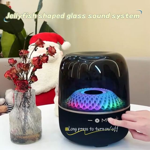 Glass Shell Desktop  Speaker 5.4 RGB Rhythm Night Light 41 Surround Speaker 8000mAh Battery TWS AUX-IN OEM ODM