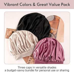 <span class=keywords><strong>Bonnet</strong></span> en satin <span class=keywords><strong>Bonnet</strong></span> en soie pour dormir <span class=keywords><strong>Bonnet</strong></span> de cheveux doublé en satin double couche avec bande de cravate pour femmes cheveux bouclés - Product Image 6