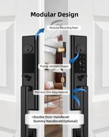 Cerradura Antirrobo Exquisita, Estándar Americano, para Puerta de Aluminio, Alta Seguridad, Mecánica, con Conectividad a la Aplicación Tuya y la Nube