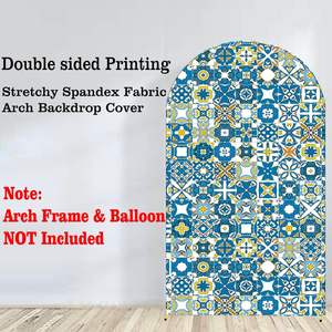 Arch zemin kapakları için akdeniz Patchwork kiremit tema kemerli kapak doğum günü ziyafet porselen taraflar ekran sahne (6FT) - Product Image 6