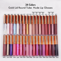 Créez votre propre logo personnalisé, rouge à lèvres de luxe à étiquette privée, tube doré brillant, gloss à lèvres longue tenue, taille échantillon, végan, sans cruauté