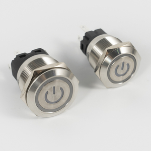 Botón pulsador metálico LED IP65 de 12mm, 16mm, 19mm, 22mm, 25mm con bloqueo para unidad de control de torno - Product Image 2
