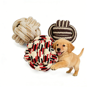Palla Giocattolo per Cani in Corda di Cotone Resistente, Gioco da Masticare e Addestramento per Interni, per Razze Piccole, Medie e Grandi - Product Image 2
