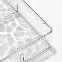 Organisateur de tiroir de bureau rectangulaire moderne en plastique transparent, vente en gros pour fournitures de bureau, articles divers, boîtes alimentaires, rangement de maquillage