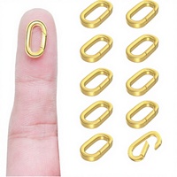 Mousquetons à ressort en laiton plaqué or 18 carats, mini-clips ovales pour la fabrication de bijoux
