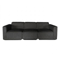 Ensemble de canapés Chesterfield en velours moderne Heywood, design nouveau, 3 pièces, rectangulaire, éponge haute densité, structure en chêne, respectueux de l'environnement, pour salon