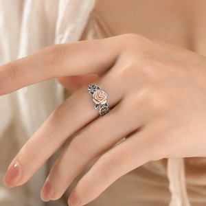 Anello esagerato a forma di fiore, gioielli retrò da donna per tutti i giorni, idee regalo - Product Image 2