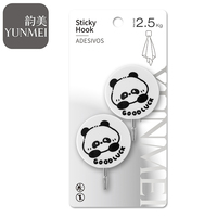 Crochet mural auto-adhésif en PS motif panda mignon porte-bonheur, sans perçage, pour rangement de cuisine