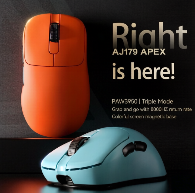 AJ179 APEX PAW3950 Ergonomic 2.4G USB Optical Wireless Gaming Mouse Lightweight with Comfortable Design Right-handed Users