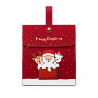 Boîte cadeau de Noël personnalisée en gros, boîte en papier avec poignée en ruban, design imprimé Père Noël, logo personnalisé, usine OEM ODM