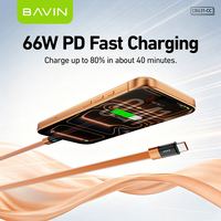Câble USB Type C à charge rapide 66W avec affichage numérique LED CB431, protection triple couche BAVIN