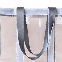 Sac fourre-tout de supermarché en PVC rigide fumé, durable, avec poignée large en sangle, semi-transparent, pour emballage cadeau, vente en gros