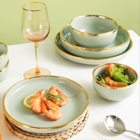 Ensemble de vaisselle et de couverts de luxe nordique en céramique pour la maison, ensemble de bols à soupe, ensemble de bols de haute valeur, livraison directe