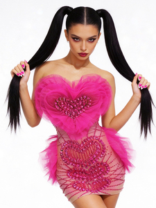 Vestido de Noche Sexy con Volantes y Pedrería para Mujer, Vestido Mini para Fiesta de Cumpleaños, Cóctel, Graduación, Club Nocturno, Cantante, <span class=keywords><strong>Ropa</strong></span> de Escenario - Product Image 2