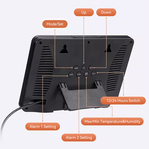 Reloj de Pared Digital Analógico con Calendario Electrónico, Estilo Moderno de Fábrica, Multifunción, Temperatura, Humedad, Pantalla Grande, Radio, Alarma - Product Image 2