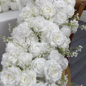 بيع بالجملة عدائين زهور اصطناعية عالية الجودة عداء ممر زهور بيضاء ديكور صف زفاف عيد الحب الاصطناعي - Product Image 4