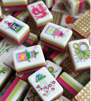 Tuiles de Mahjong Américaines de Style Zen Oriental Créatif - Motifs Plume de Cygne/Enveloppe/Fleur
