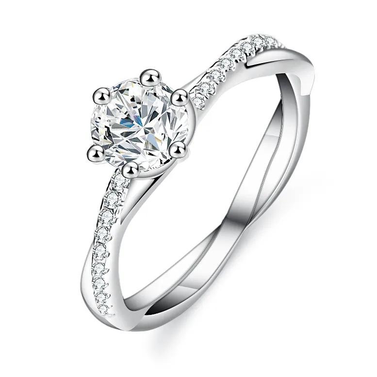 Anello di Moissanite per matrimonio con diamanti GRA VVS 1 carato in argento 925 eternità matrimonio anello di fidanzamento con Moissanite