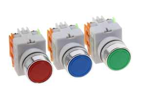 Interrupteurs à bouton-poussoir momentanés 22 mm rouge vert bleu 1NO 1NC LAY37 Y090 - Product Image 4