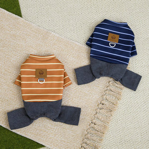 ชุดเสื้อผ้าสุนัขลายทางสำหรับฤดูใบไม้ผลิและฤดูร้อน ดีไซน์สี่ขา สำหรับสุนัข ใส่ได้ทั้งในบ้านและนอกบ้าน - Product Image 4