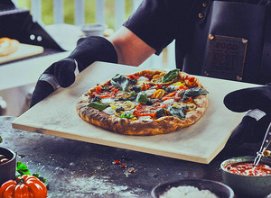 Custom bianco ceramica Cordierite Pizza <span class=keywords><strong>pietra</strong></span> resistente alle alte Temperature perfetto Barbecue cottura piatto piatto per la cottura della Pizza - Product Image 6