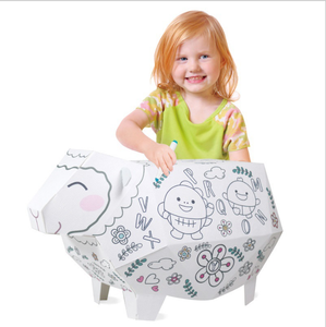 Nuevo 2025, superventas, dibujo educativo para colorear, juguete de rompecabezas de cartón para casa grande DIY para niños - Product Image 4