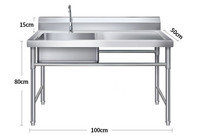 Évier utilitaire autoportant à double cuvette Évier à linge en acier inoxydable pour cuisine et salle de bain Style ferme
