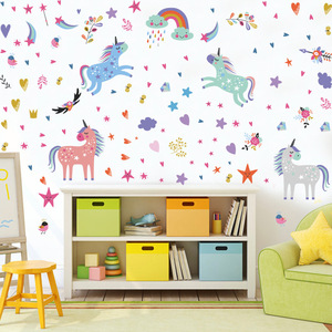 Simpatici <span class=keywords><strong>adesivi</strong></span> murali con cuori unicorno <span class=keywords><strong>per</strong></span> camere <span class=keywords><strong>da</strong></span> letto <span class=keywords><strong>per</strong></span> bambini decorazione <span class=keywords><strong>per</strong></span> camera delle bambine carta <span class=keywords><strong>da</strong></span> parati con animali dei cartoni animati nelle idee Decorative dei bambini - Product Image 3